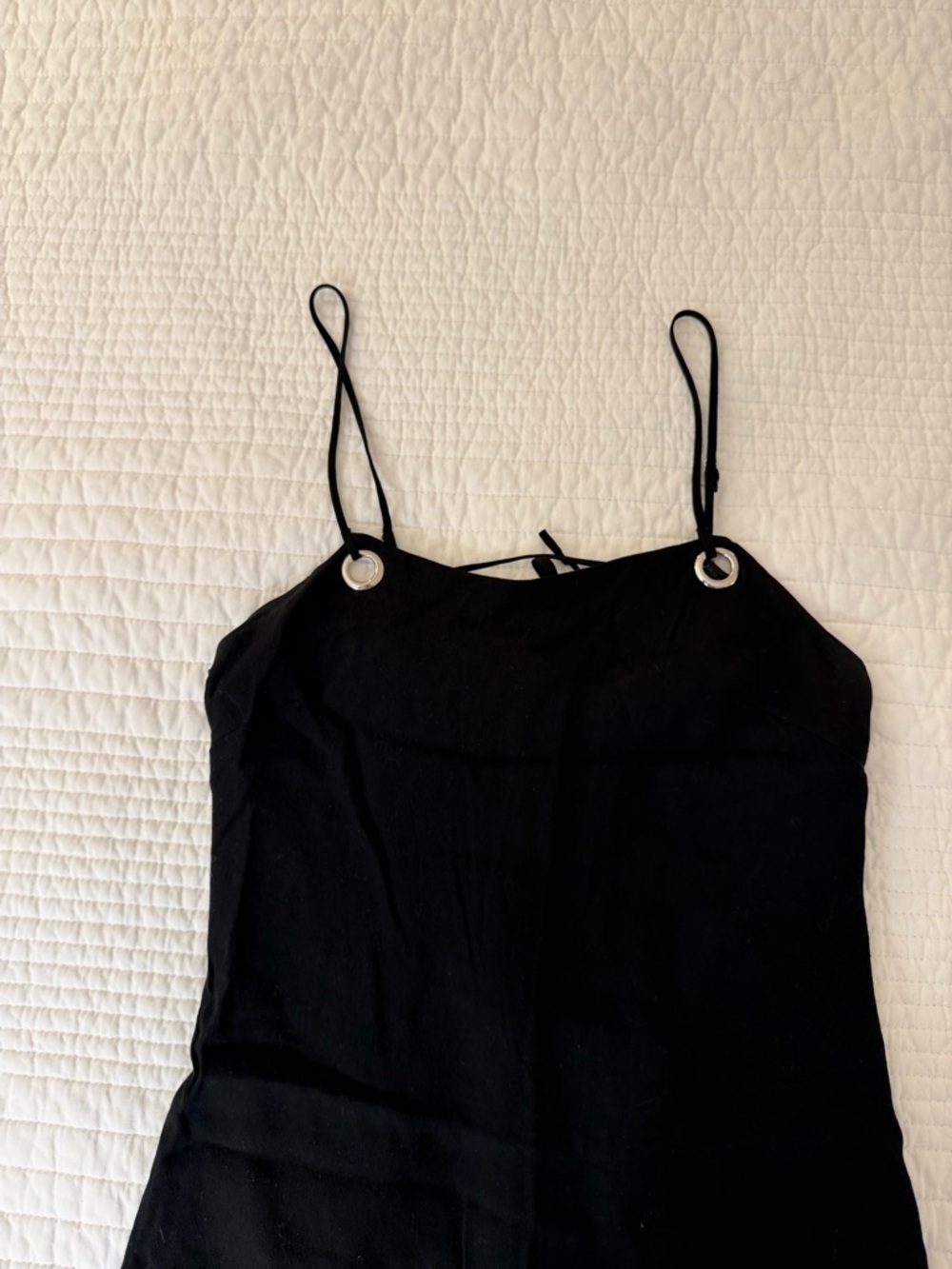 Black Strappy Dress with Silver Ring Details